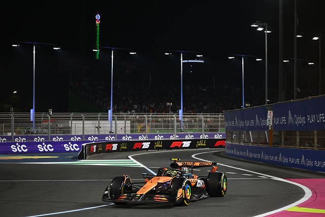 <p>Norris fell to a fourth-placed finish last week in Saudi Arabia</p>