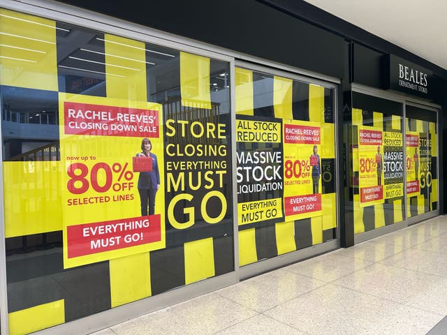 <p>Beales CEO Tony Brown said the posters are a “dig that the budget”</p>