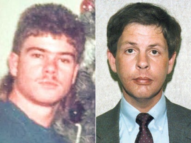 <p>Las autoridades identificaron como Daniel Thomas Halloran (izquierda) los restos de una décima víctima encontrada en la propiedad del presunto asesino en serie de Indiana Herb Baumeister (derecha)</p>
