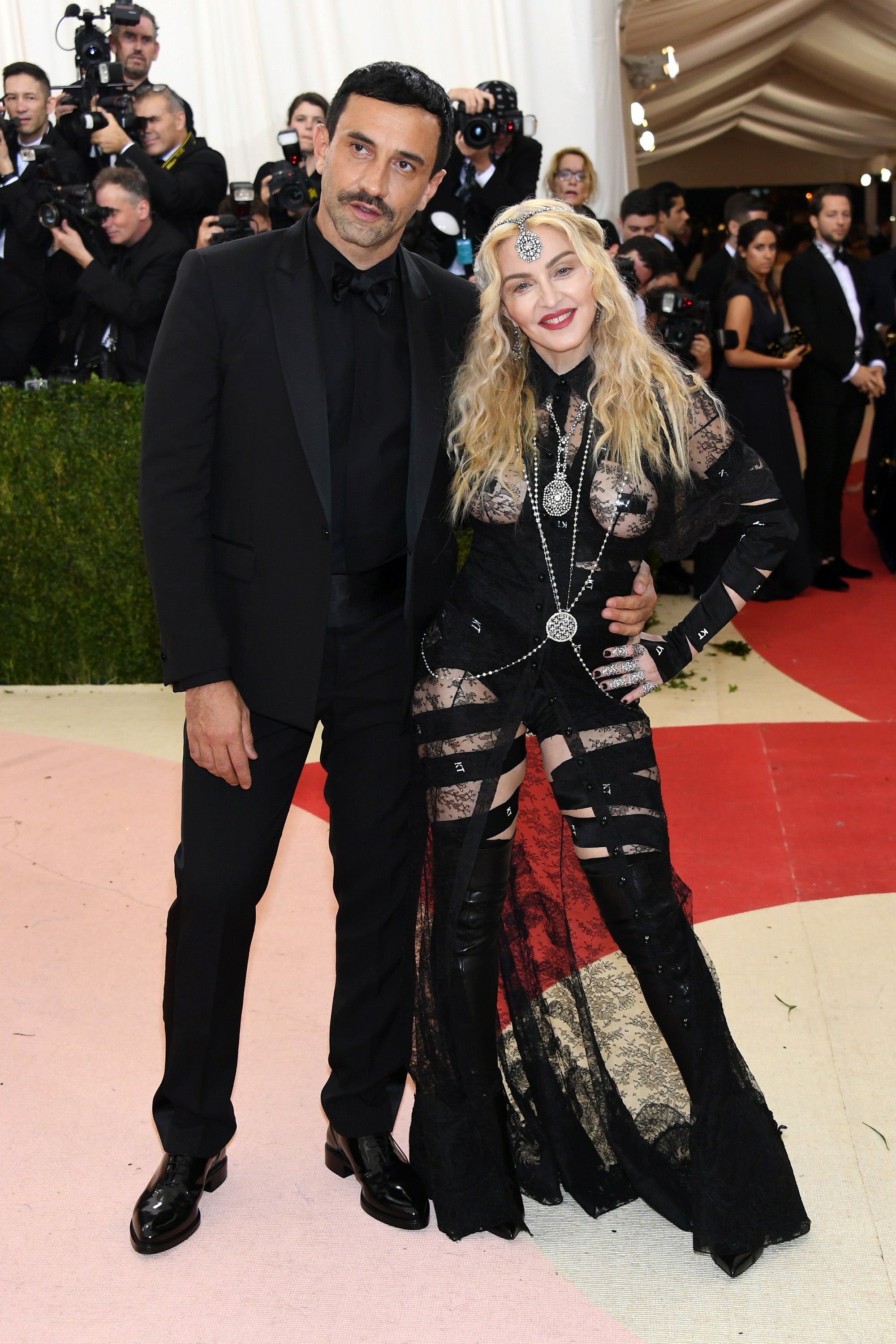 Tisci and Madonna, seen here in 2016 at the Metropolitan Museum of Art's Costume Institute Gala. A man said the designer assaulted him after having his drink drugged.