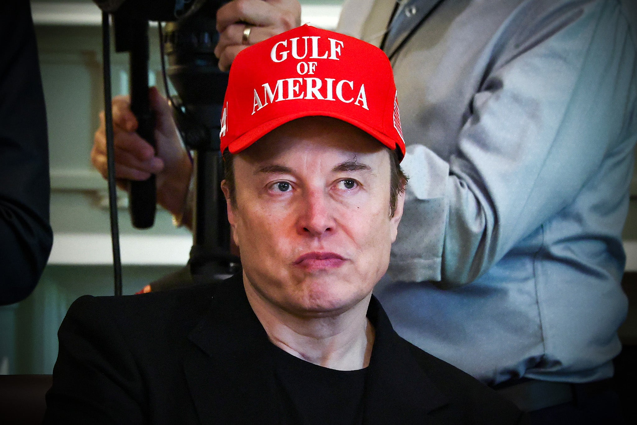 Elon Musk attends a Trump administration cabinet meeting at the White House on April 30