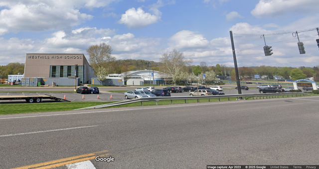 <p>Westhill High School in Syracuse, New York. Members of the boys' varsity lacrosse team are accused of kidnapping younger players as part of a hazing incident, and are being ordered to turn themselves in or face felony kidnapping charges</p>
