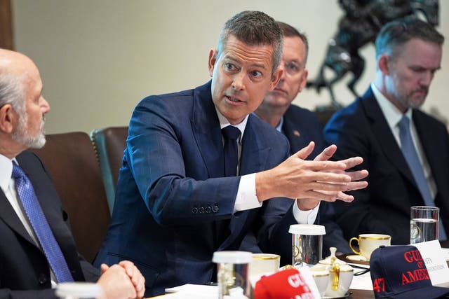 <p>Secretary of Transportation Sean Duffy during a White House meeting last month</p>