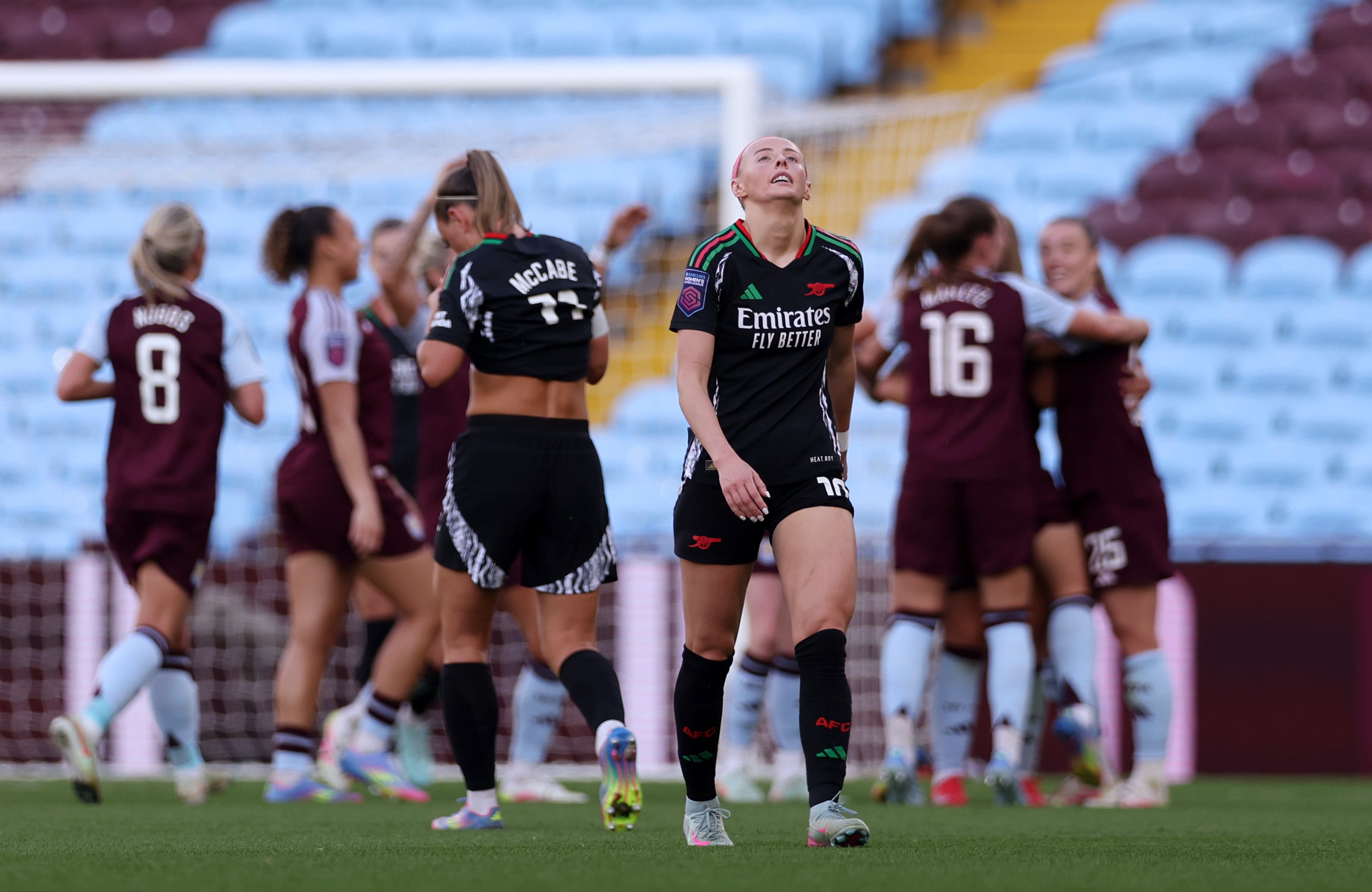 Arsenal were heavily beaten at Villa Park
