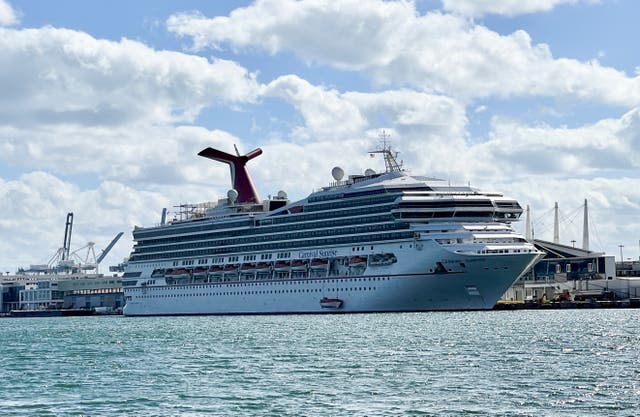 <p>A Carnival Cruise Line ship docking in the United States</p>