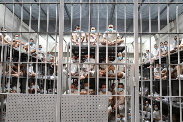 <p>Inmates remain in their cell at El Salvador’s Centre for Terrorism Confinement</p>