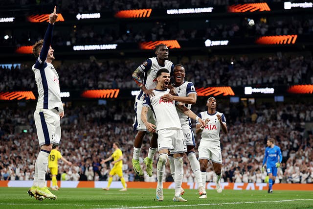 <p>Dominic Solanke seals Tottenham’s 3-1 win over Bodo/Glimt from the penalty spot</p>