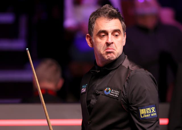 <p>Ronnie O'Sullivan in action at the World Snooker Championship</p>