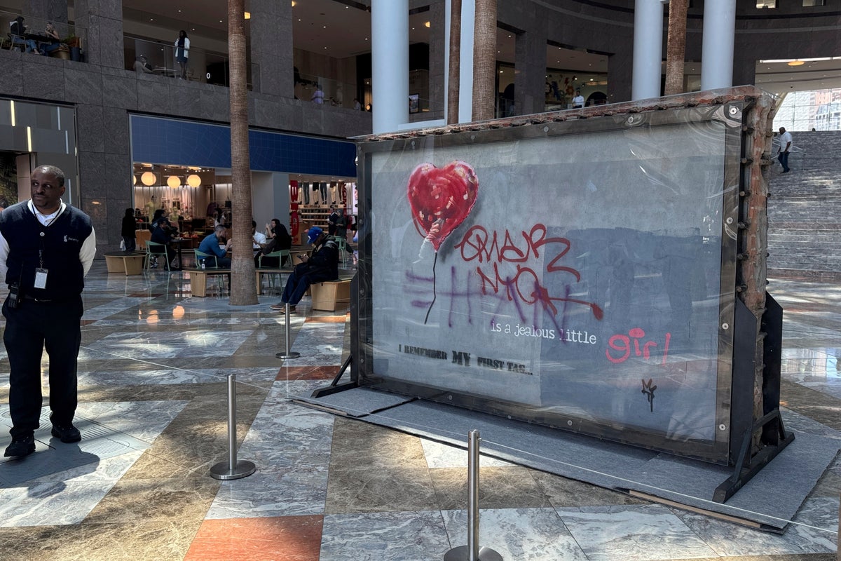 Banksy’s famously vandalized Broken Heart painting goes up for sale