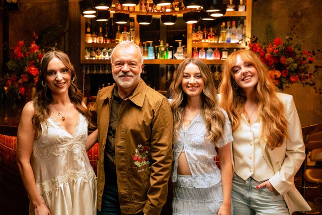 <p>Graham Norton with Remember Monday, the UK’s Eurovision entry for this year. Credit: Credit: BBC/BBC Studios/Sam McMahon</p>