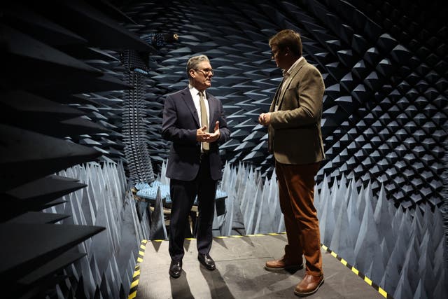 <p>Prime Minister Sir Keir Starmer (left) while launching UAS StormShroud into operational service</p>
