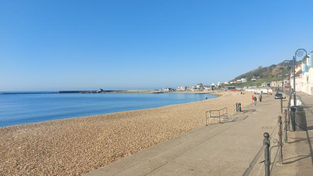 <p>Lyme Regis Church Cliff Beach in Dorset</p>