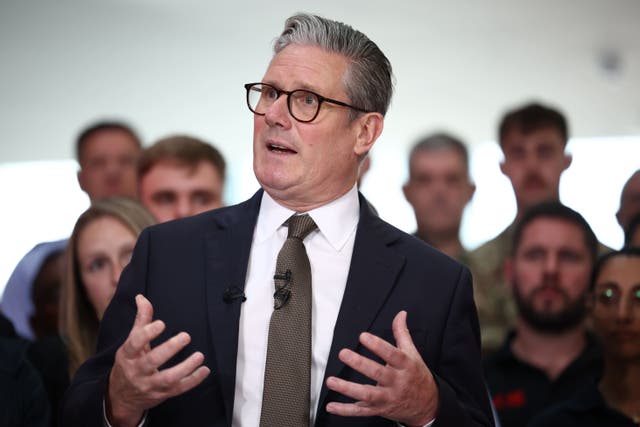 <p>Sir Keir Starmer defended his government’s ‘tough decisions’ during an interview with Sy News (Henry Nicholls/PA)</p>