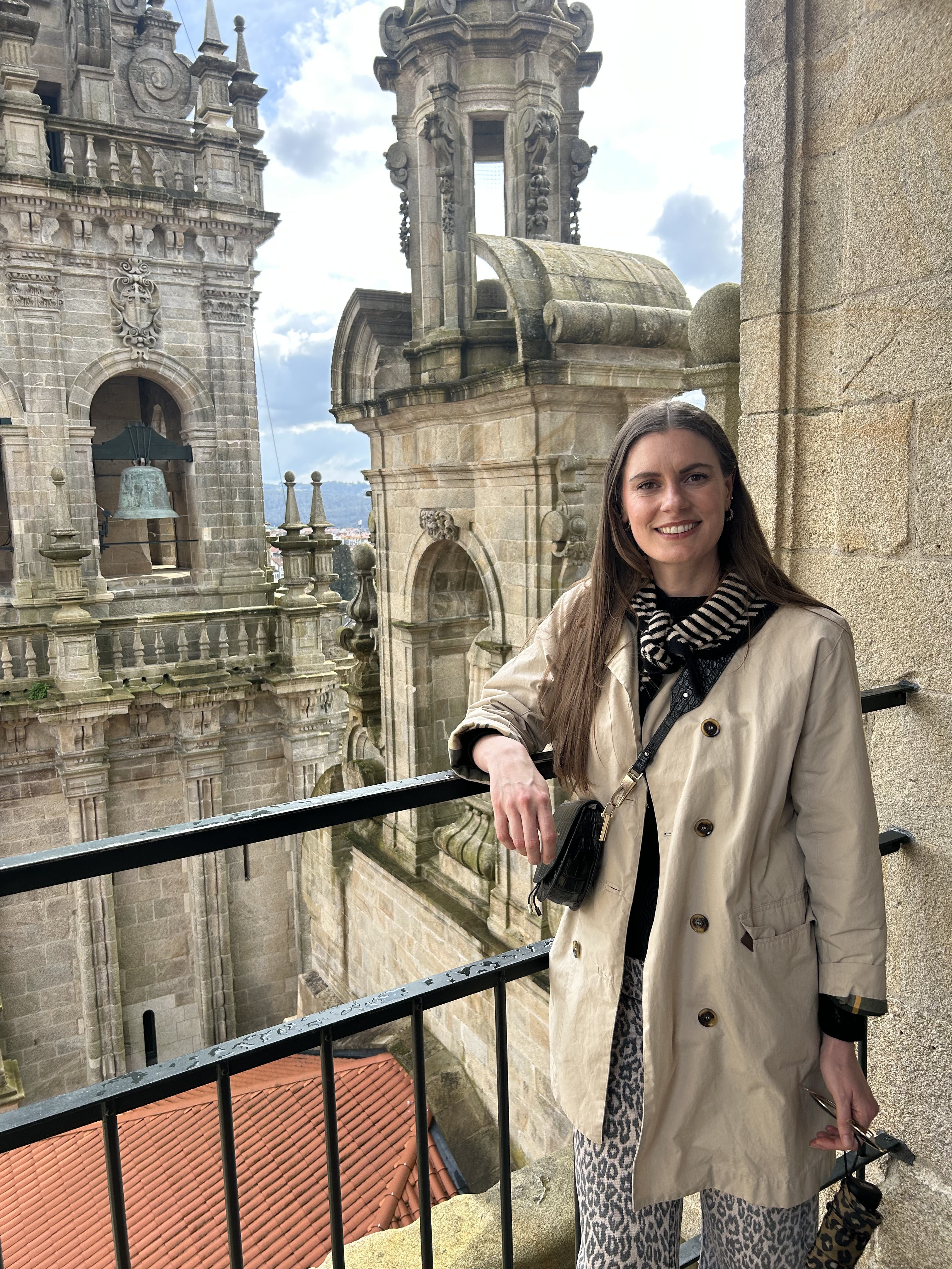 Emma at the Cathedral of Santiago de Compostela