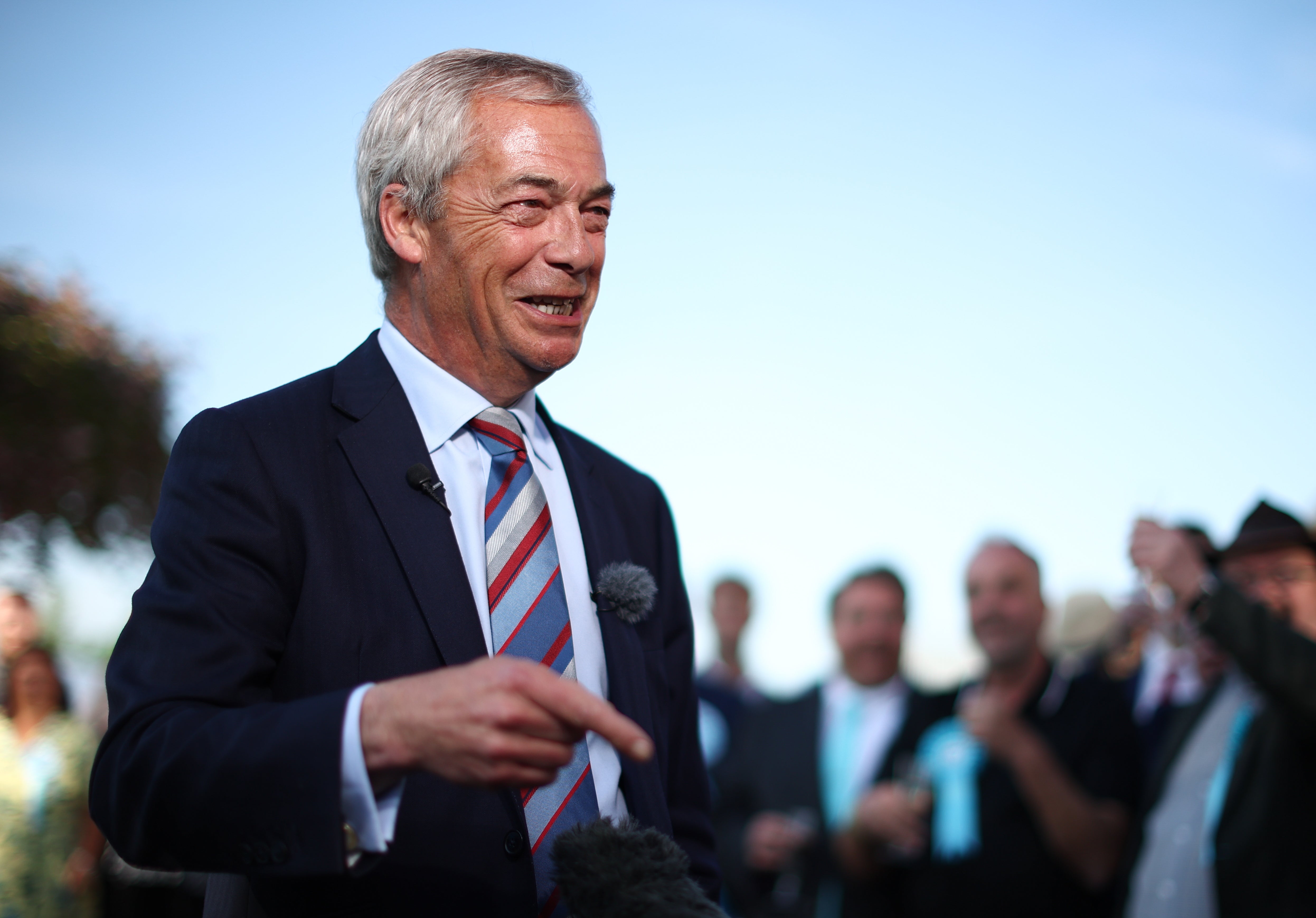 Reform UK leader Nigel Farage attends a post-election event at the Staffordshire County Showground in Stafford