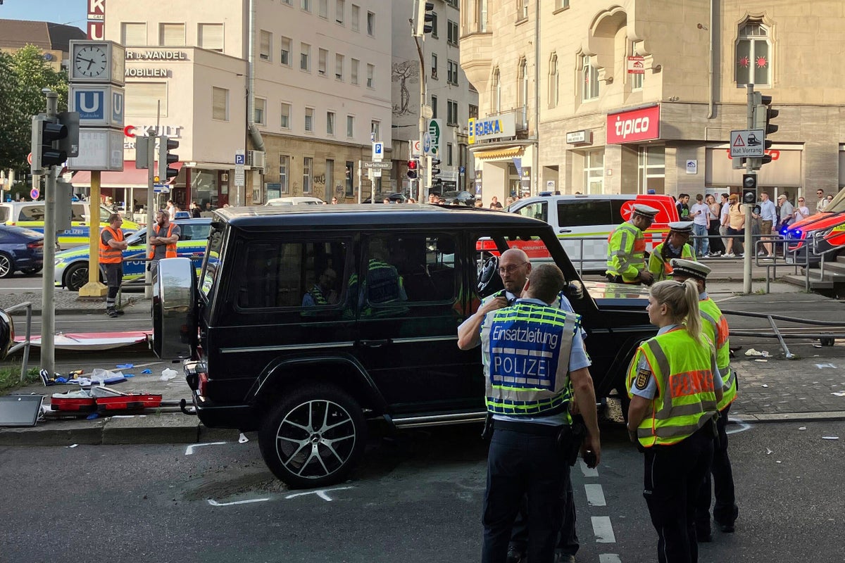 Several injured after car drives into crowd of pedestrians in Stuttgart