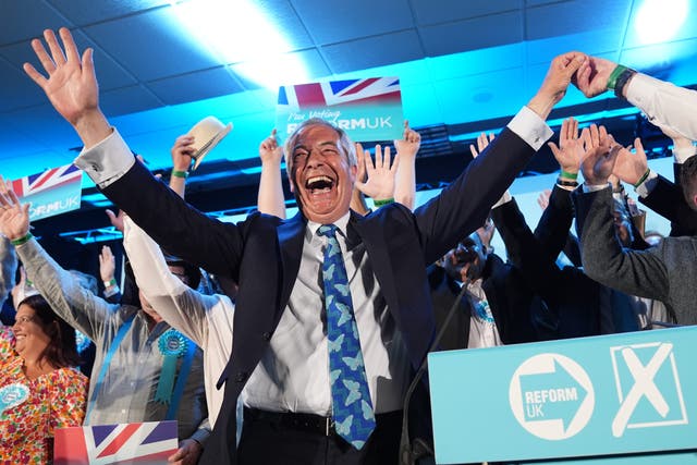<p>Reform UK is now in control of eight councils, while the Tories lost all 15 local authorities it controlled going into Thursday’s local elections. (Jacob King/PA)</p>