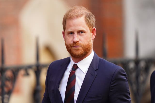 The Duke of Sussex leaves the Royal Courts of Justice (James Manning/PA)