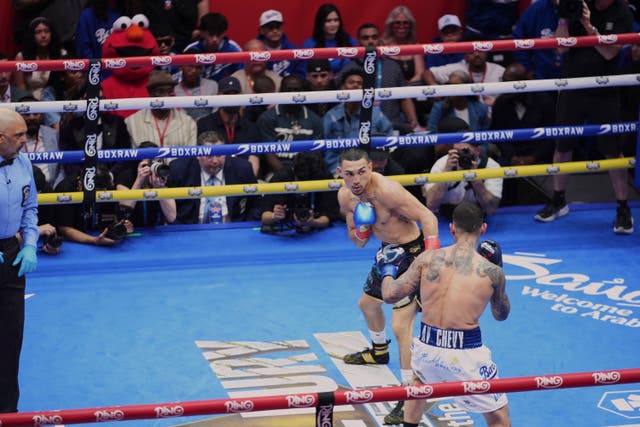 <p>Teofimo Lopez (left) was a clear winner over Arnold Barboza Jr</p>