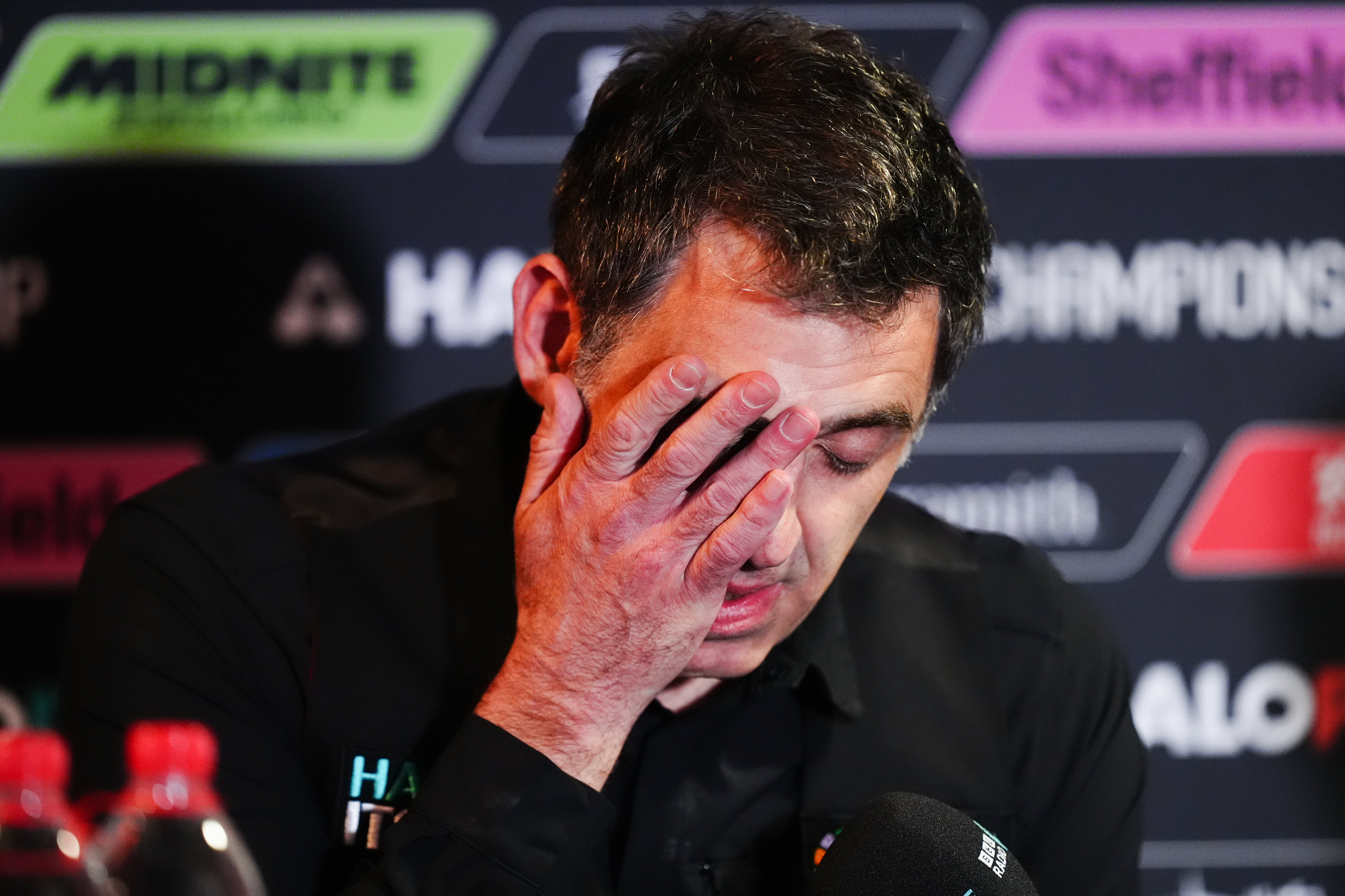 Ronnie O'Sullivan at a press conference after his loss