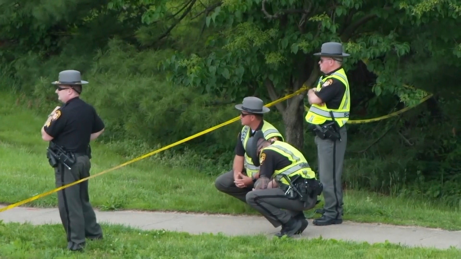 The police examined the scene in which a vehicle was hit and killed in Cincinnati on Friday, May 2, 2025 in Cincinnati