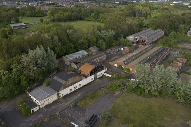 The scene of a fire at Fairfield industrial park in the Bill Quay area of Gateshead where a body believed to be that of 14-year-old Layton Carr was located (Owen Humphreys/PA)
