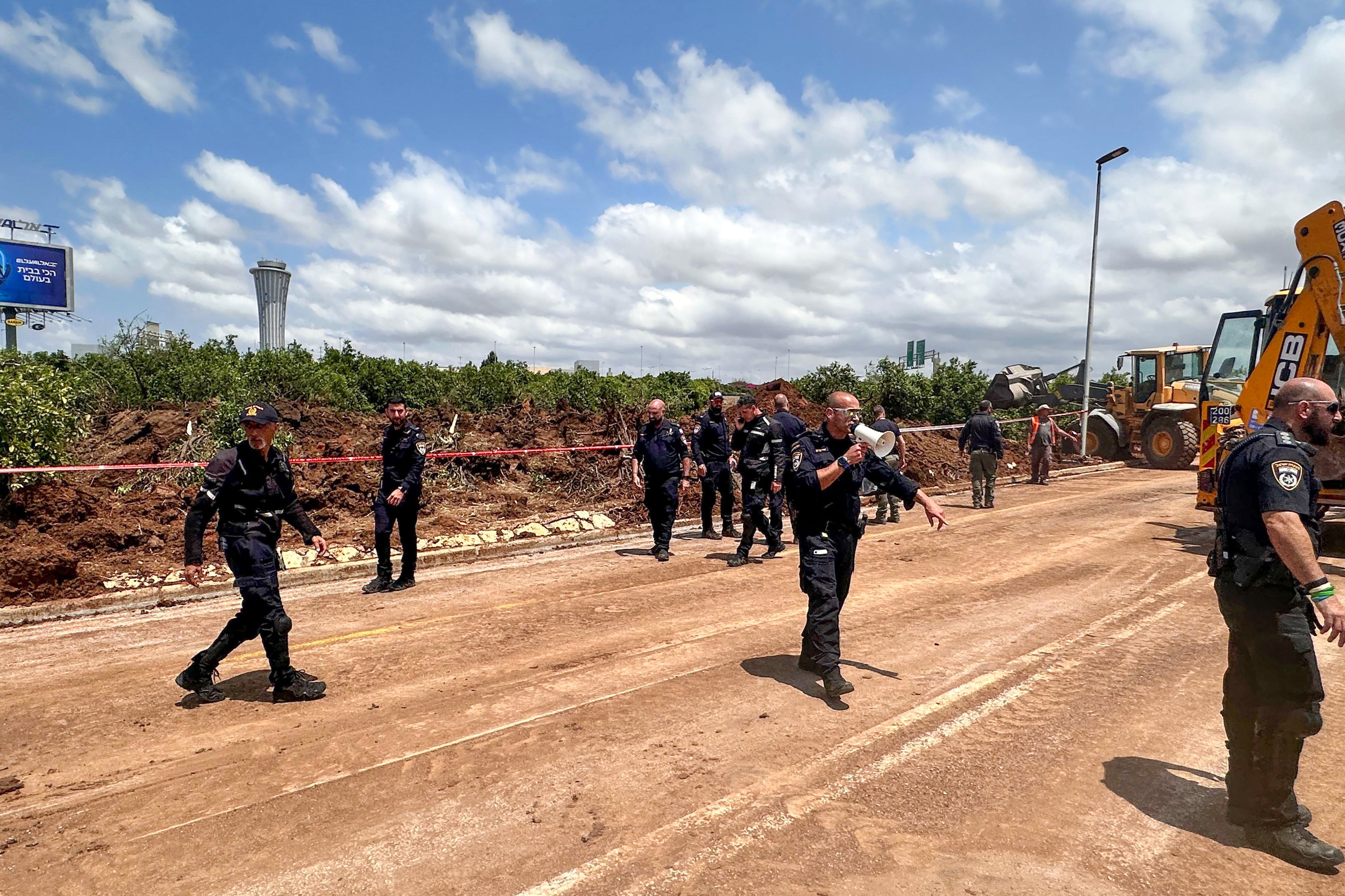 Israeli security forces take measures after Yemen's Houthi group attack the Ben Gurion Airport in Tel Aviv, Israel on May 04, 2025
