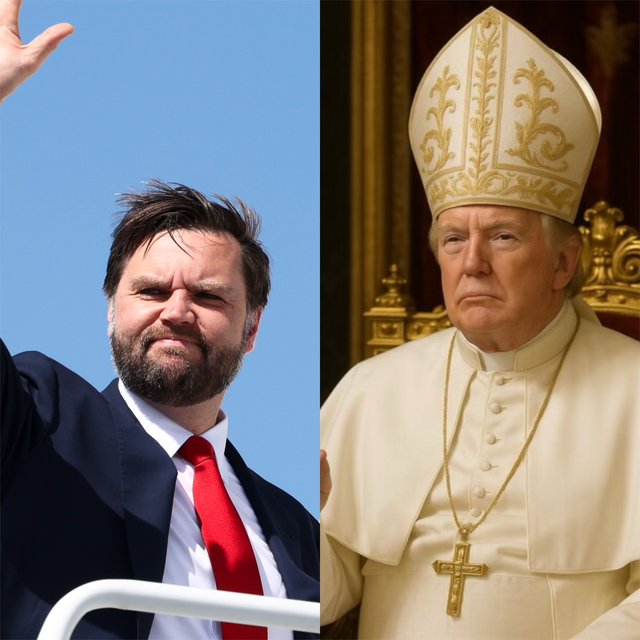 <p>JD Vance has commented about Donald Trump's now-infamous AI generated image of himself as the Pope</p>