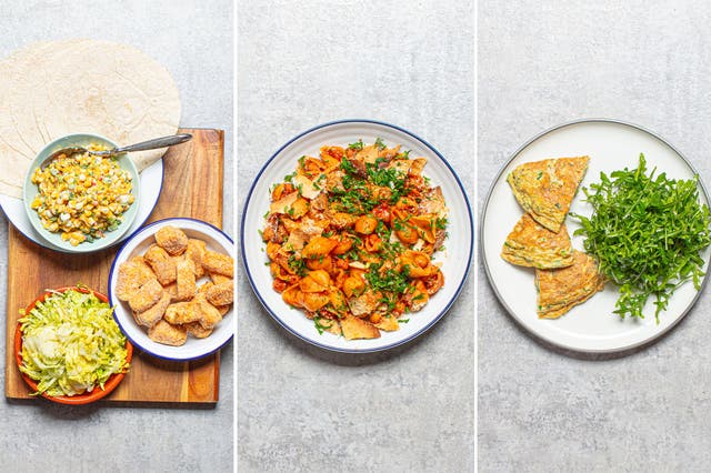 <p>Three ways to do dinner better this spring – fresh, fast and full of veg, these budget-friendly plates are made to share (or not)</p>
