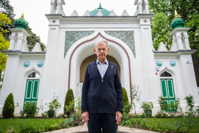 John Hajdu outside the Shah Jahan Mosque in Woking (James Manning/PA)
