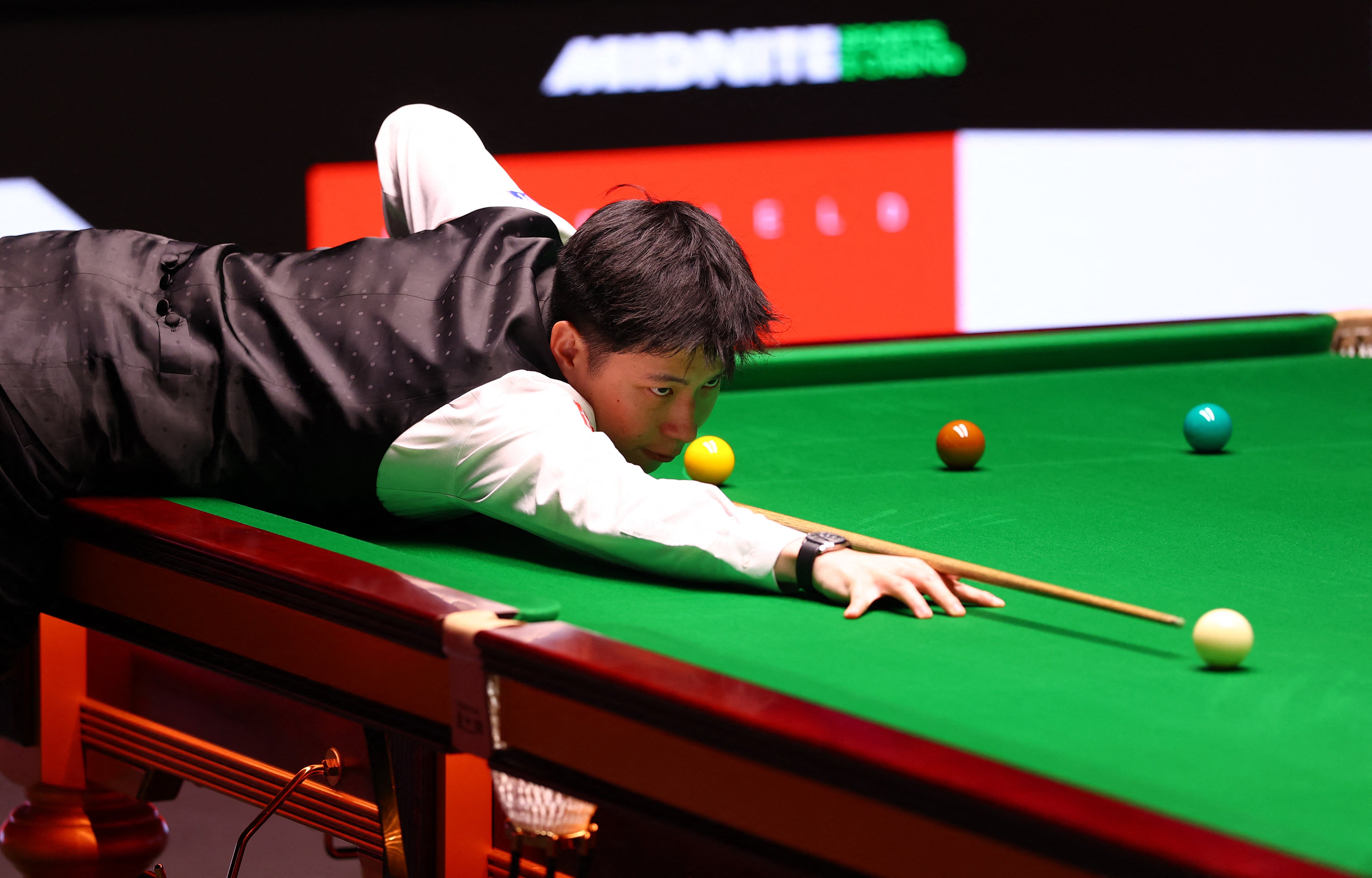 Zhao Xintong looked immediately at home on the biggest stage