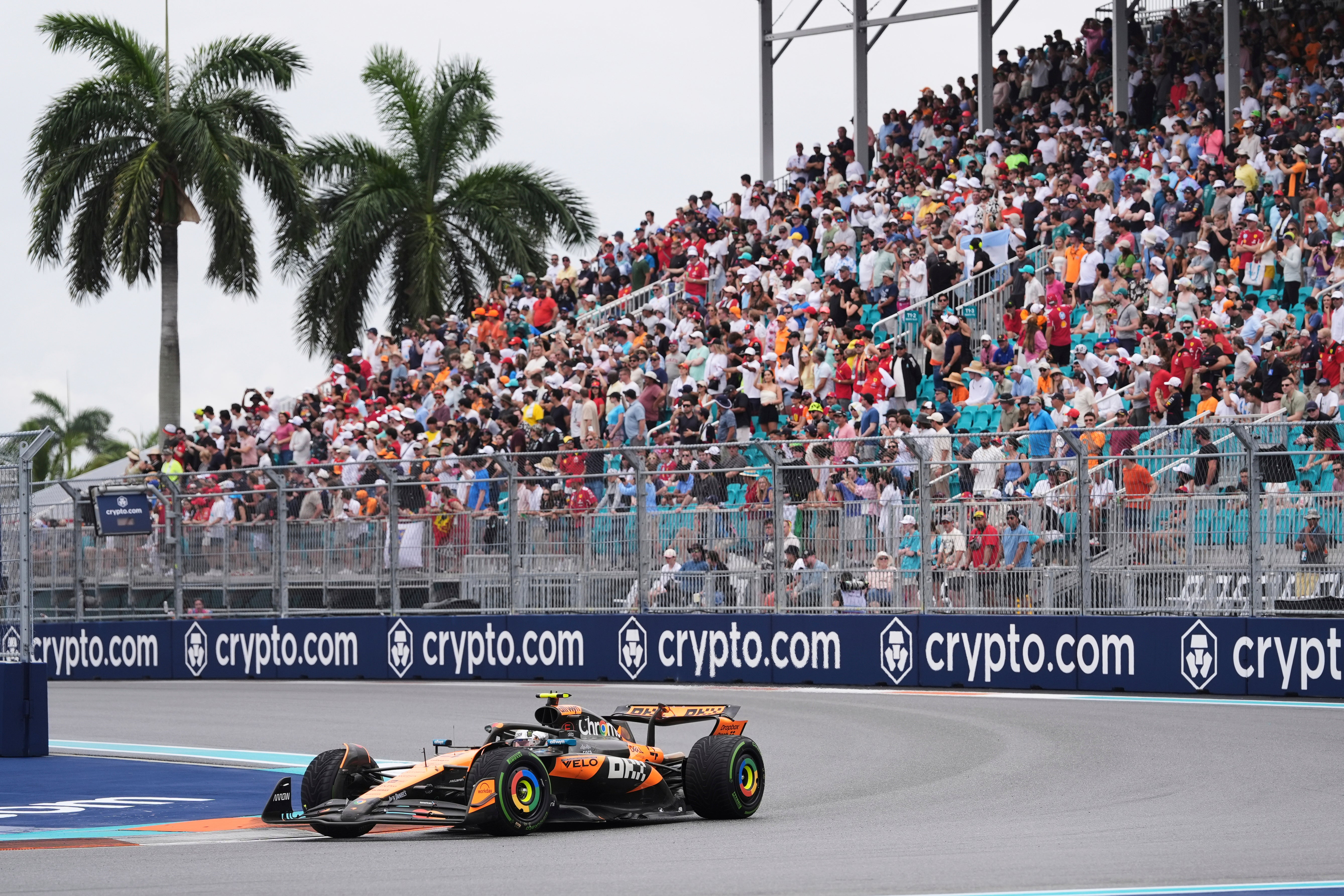 A McLaren F1 car at the Miami GP