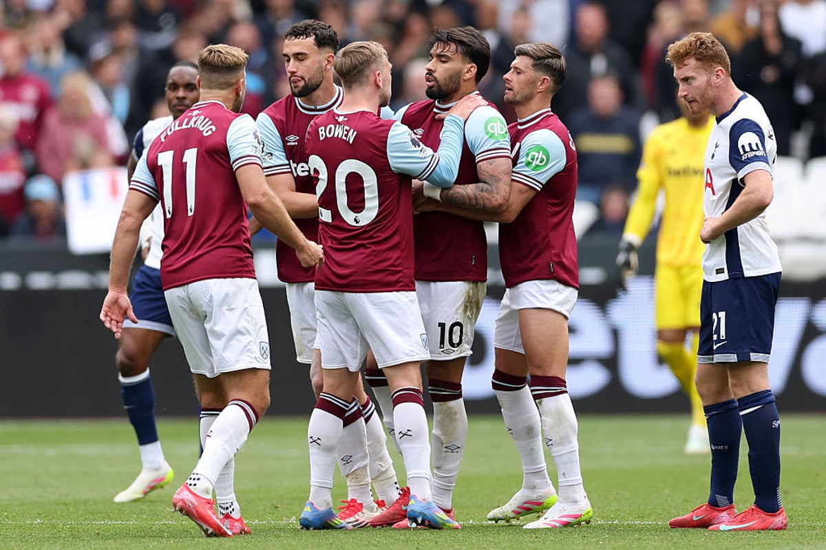 Lucas Paqueta in tears after receiving yellow card as West Ham team-mates console star