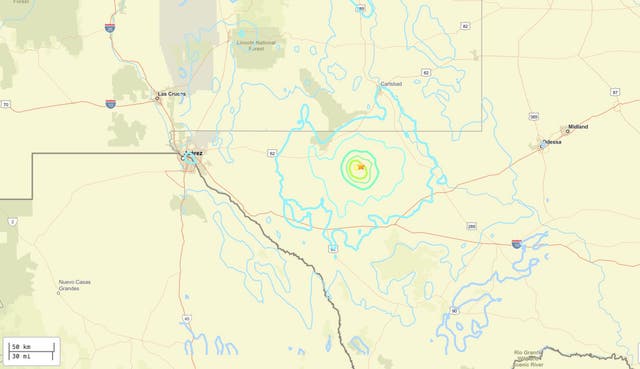 <p>A map of the earthquake from the U.S. Geological Survey </p>