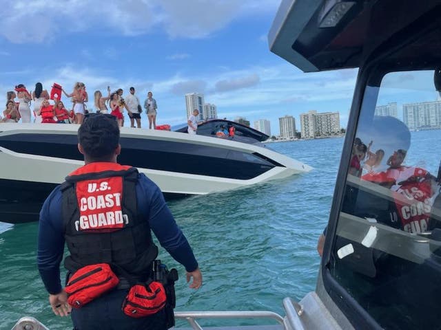 <p>A 63-ft yacht carrying a horde of influencers started to sink in Miami Beach Saturday</p>
