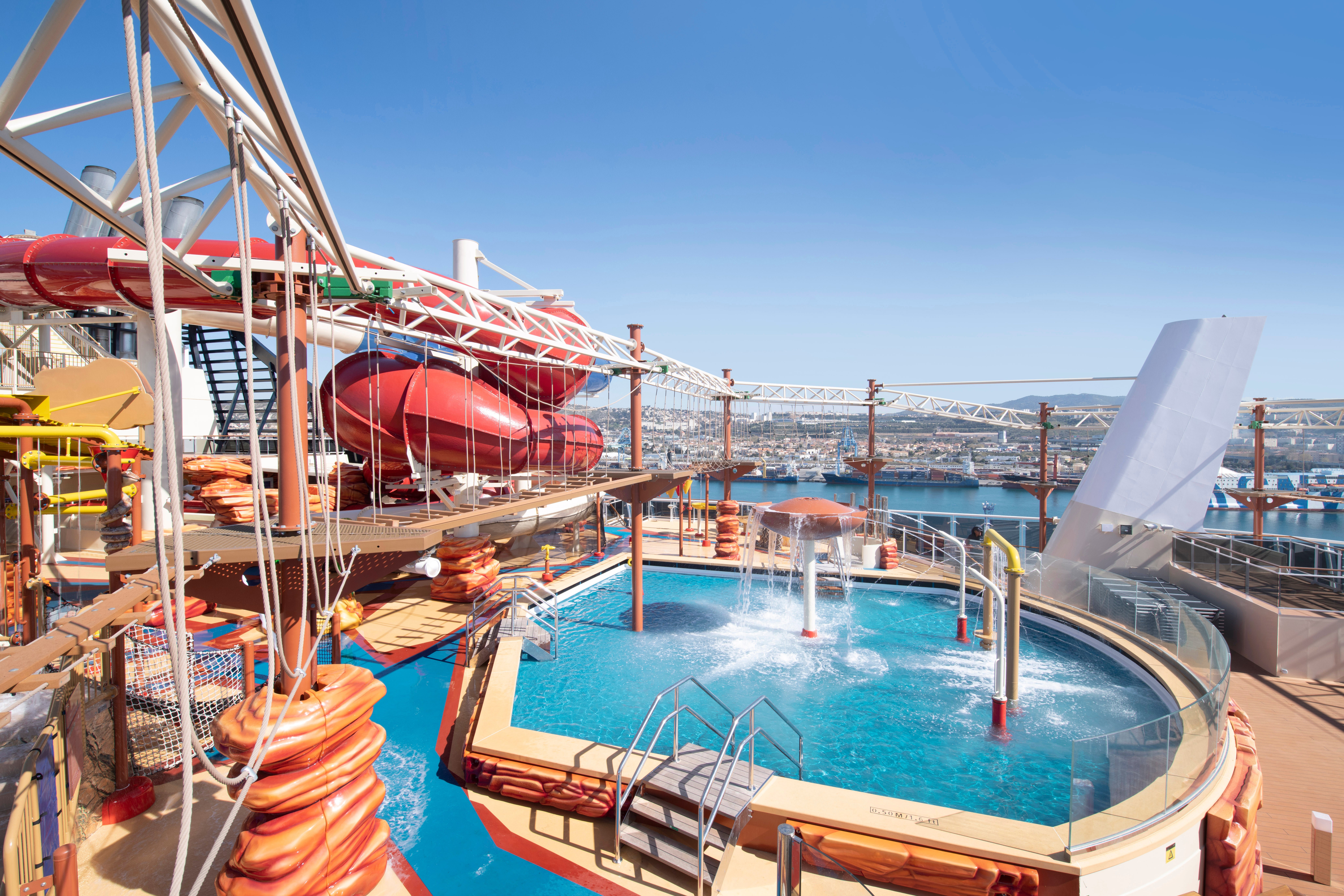 MSC Bellissima has a water park with a big canyon