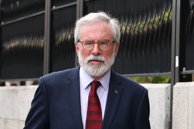 Gerry Adams leaving the High Court in Dublin (Liam McBurney/PA)