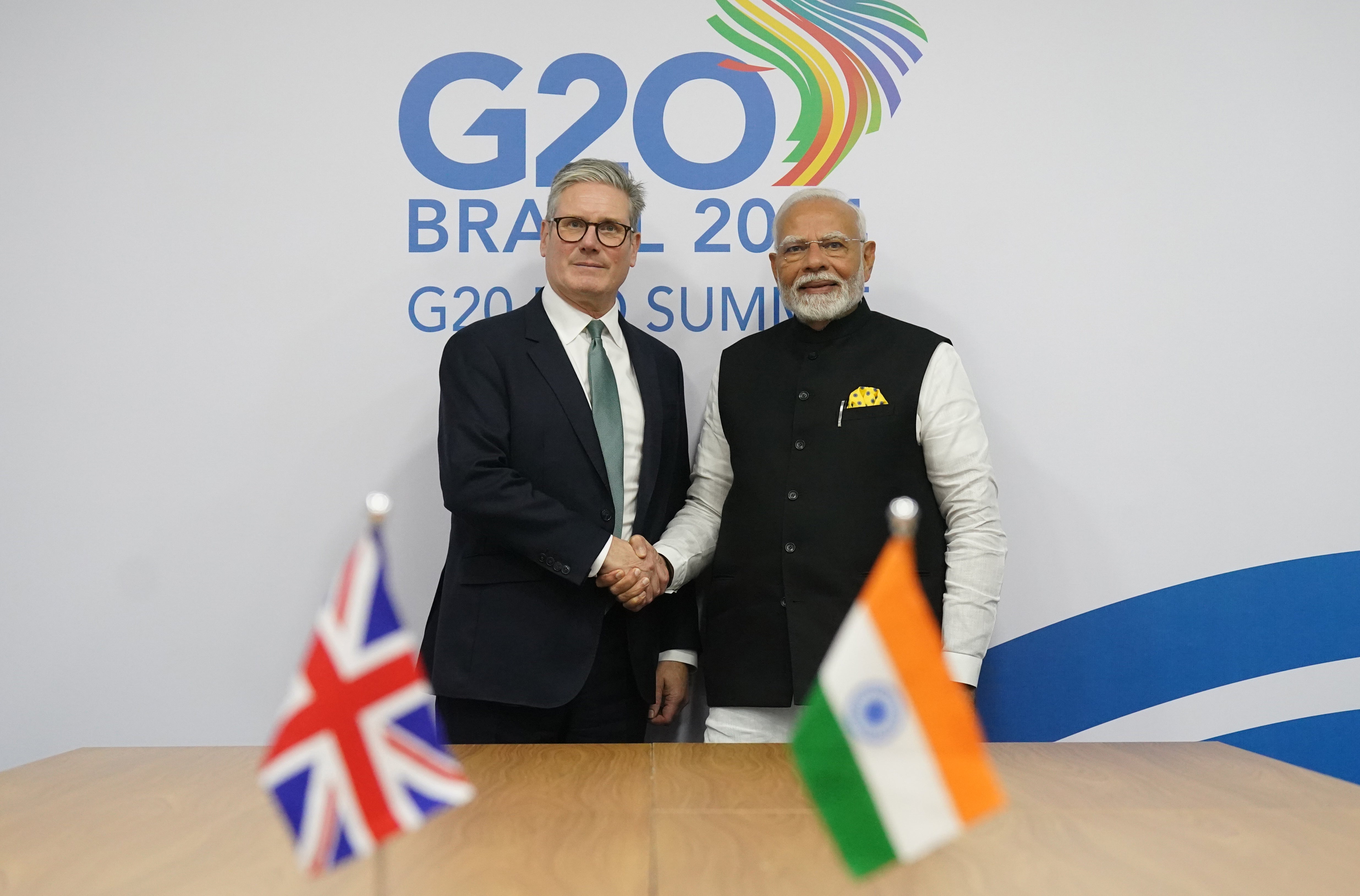 <p>Sir Keir Starmer and Narendra Modi</p>