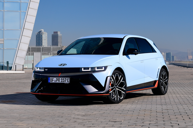 <p>The Hyundai Ioniq 5 N electric car simulates the performance, and noise, of a petrol engine with an eight-speed gearbox </p>