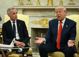 Watch Carney dismiss Trump’s Canada ‘51st state’ threats to his face