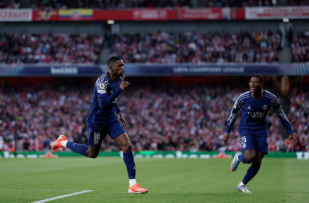 Dembele’s fourth-minute goal gave PSG a 1-0 lead