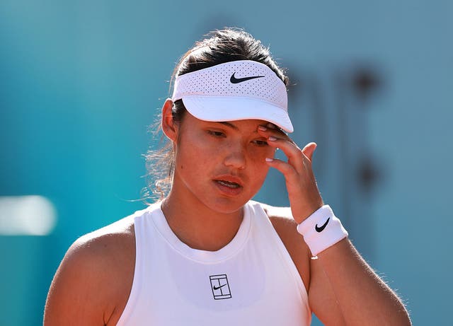 <p>Raducanu crashed out of the Madrid Open in the second round last month</p>