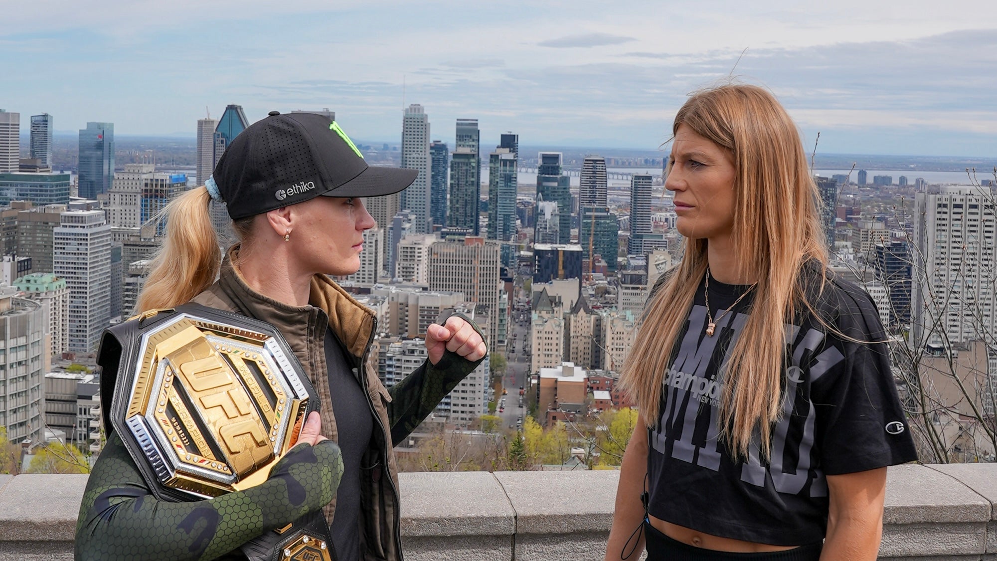 Valentina Shevchenko (left) and challenger Manon Fiorot