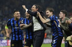 Simone Inzaghi hails Inter Milan for ‘two monstrous performances’ to reach final