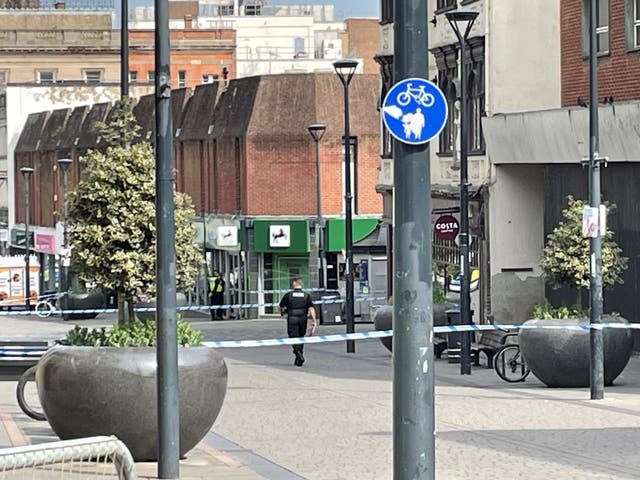 <p>St Peter's Street in Derby was cordoned off as part of a murder inquiry</p>