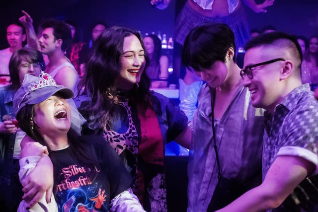 <p>Kelly Marie Tran, Lily Gladstone, Han Gi-chan and Bowen Yang in ‘The Wedding Banquet’</p>