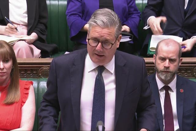 Sir Keir Starmer speaks during Prime Minister’s Questions (House of Commons/UK Parliament/PA)
