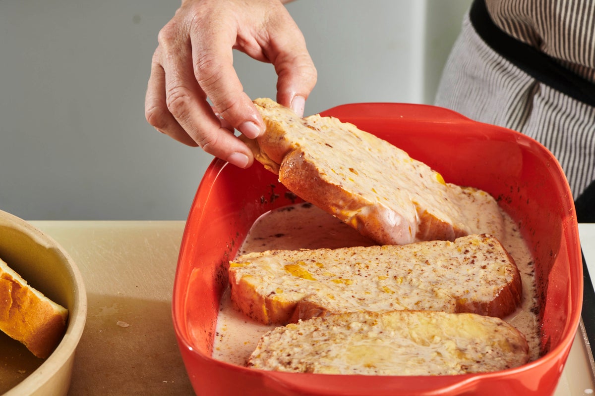 Challah French toast is a simple but indulgent breakfast to make Mom on Mother's Day