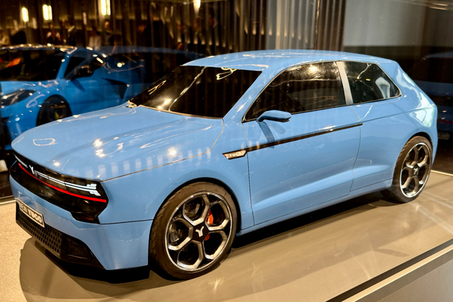 <p>Bruce Willis and Samuel L. Jackson’s characters attempted a car chase in a clapped out Yugo GV before commandeering a Mercedes. Pictured: a 1:5 scale model of the new Yugo Siaj concept</p>