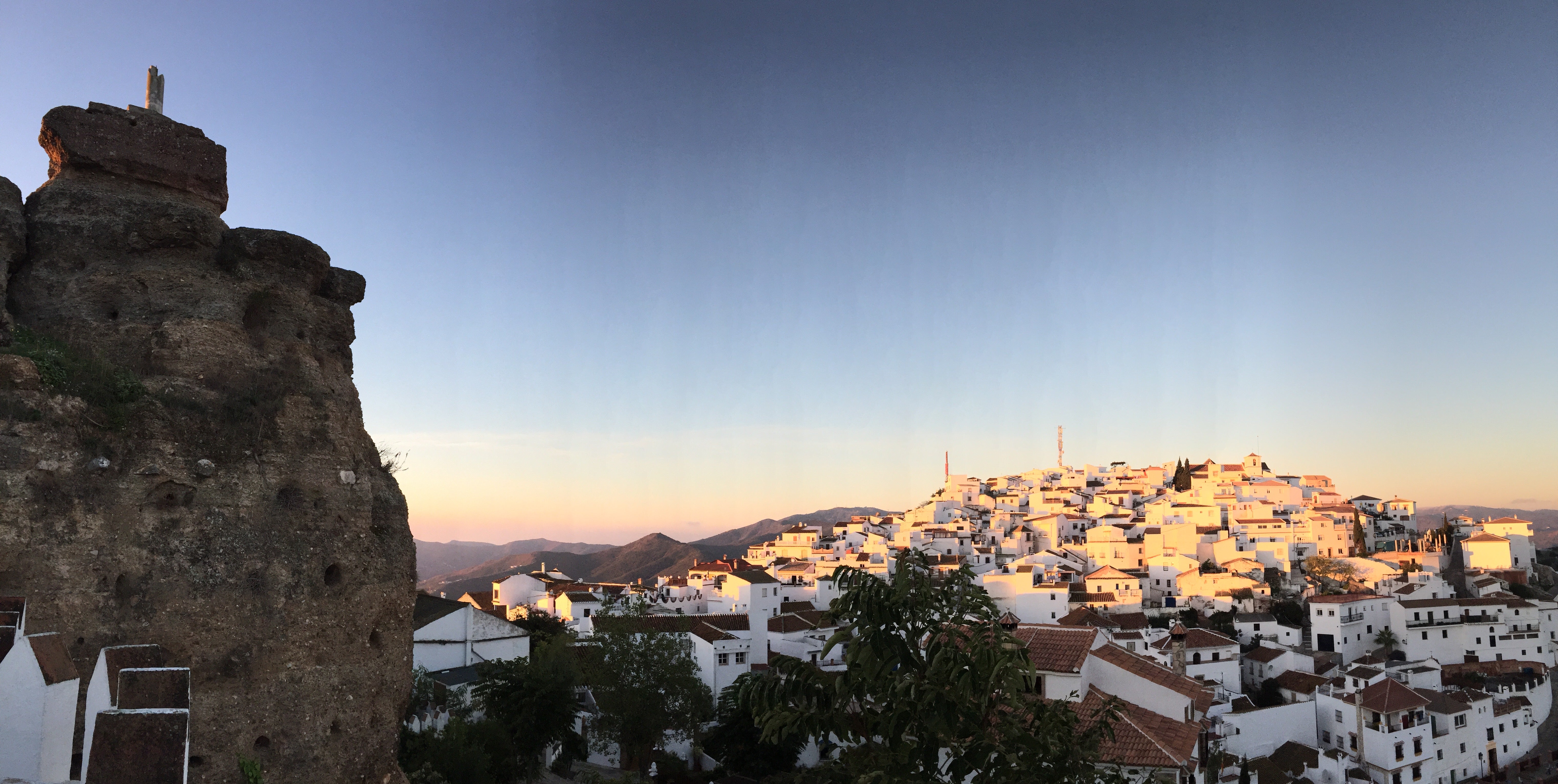 The white village of Comares in Andalusia, Spain